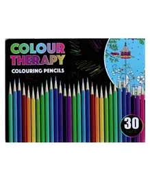 PMS Pack of 30 Colour Therapy Coloring Pencils - Multicolor