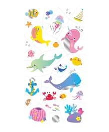 أفينير ملصقات الوشم للحيوانات البحرية - 52 قطعة
