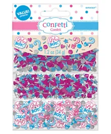 Party Centre Girl Or Boy Paper And Foil Confetti - Multicolour