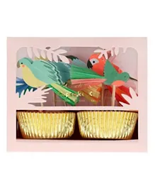 Meri Meri Tropical Bird Cupcake Kit Pack of 24 - Multicolor