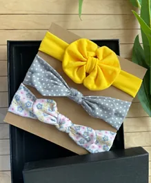 The Girl Cap Baby Headband Set - Yellow and Grey/Spring
