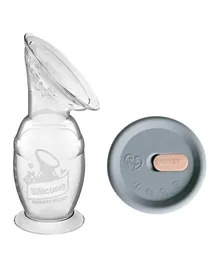 Haakaa Silicone Breast Pump with Suction Base & Silicone Cap - Grey