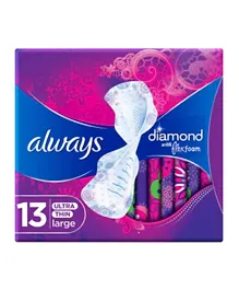 Always Diamond FlexFoam Large Sanitary Pads with wings - 13 Pads