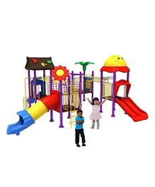 Myts Mega Backyard Kids Playground Swinger and Slider - Multi Color