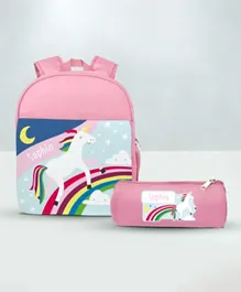 Essmak Unicorn Personalized Backpack and Pencil Pouch Pink - 11 Inches