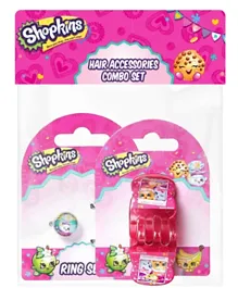 Shopkins Hair Claws and Ring Combo - Pink and Multicolour