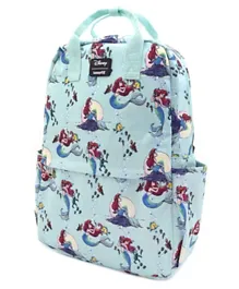 Loungefly Ariel Scenes All Over Print Nylon Square Backpack - Blue