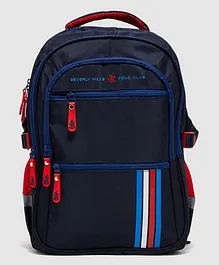 Beverly Hills Polo Club Logo Embroidered Backpack Navy Blue - 18 Inches