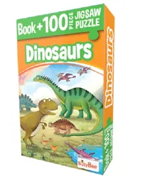 BusyBee Dinosaurs Book + Jigsaw Puzzle - 100 Pieces