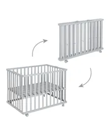 ROBA Height Adjustable Wooden Folding Playpen - Taupe