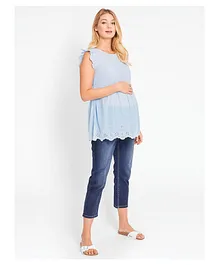 JoJo Maman Bebe Broderie Blouse - Blue