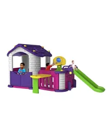 Myts  Indoor Activity Playhouse With Playpen + Slide + Table & Chair - Purple