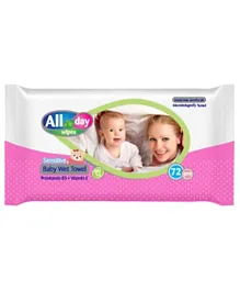All Day Baby Wet Wipes Pack of - 72 Pieces