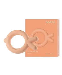 BORRN Silicone BPA Free Non Toxic Fish Teether - Orange