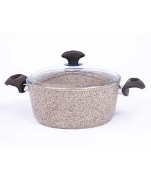 Danube Home Falez Premium Granite Deep Casserole Cooking Pot Cream - 3.5L