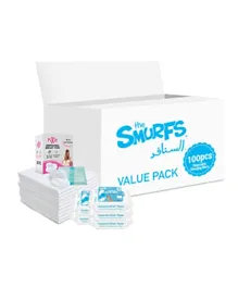 Smurfs Disposable Changing Mats Pixie Breast Pads and Water Wipes - Value Pack