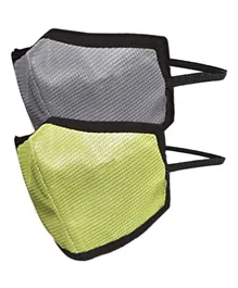 Swayam Reusable 4 Layers Outdoor Protective Face Mask Green & Grey - Pack of 2