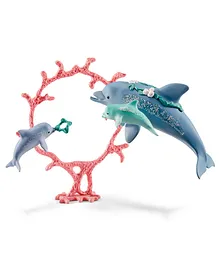 Schleich Dolphin Mum with babies - Multicolour