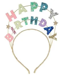 Meri Meri Happy Birthday Glitter Headband - Multicolor
