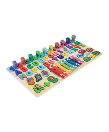 Baybee 6-in-1 Wooden Number Puzzle Toy - 64 Pieces