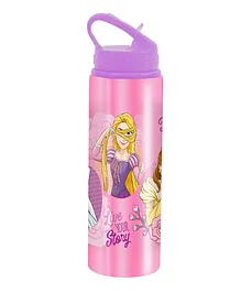 Princess Aluminum Water Bottle with Sipper Straw and Handle - 600mL