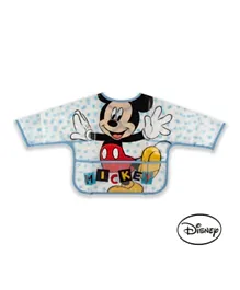 Disney Mickey Mouse Sleeved Apron Bibs, Machine Washable, 100% Water-Proof - Pack of 1