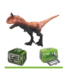 ليتل ستوري - لعبة ديناصور للأطفال مع قفص للتخزين باللون الأخضر - 10 سم