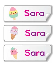 Twinkle Hands Personalized Waterproof Labels Ice Cream - 30 Pieces