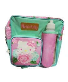 Hello Kitty Kinder B-pack Water Bottle Lunchbox Fork and Spoon Set - Teal & Pink