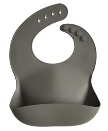Mushie Silicone Baby Bib Solid Colors - Dove Grey