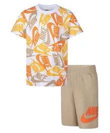 Nike Futura Toss All Over Printed T-shirt & Shorts Set - Multicolor