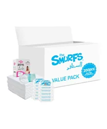 Smurfs Disposable Changing Mats Pixie Breast Pads & Water Wipes - Value Pack