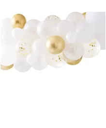 Ginger Ray Gold Chrome Balloon Arch with Eucalyptus Foliage Pack of 55 - Assorted Colours