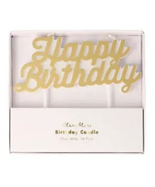 Meri Meri Happy Birthday Candle - Golden