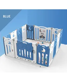 Little Angel Foldable Indoor and Outdoor Play Yard - Blue and White