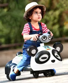 Babyhug Panda Gyro Swing Car with Light and Music - Black & White