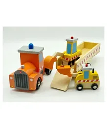 Top Bright S-Up Eco-Friendly Wooden Engineering Vehicles Cars - Multicolor