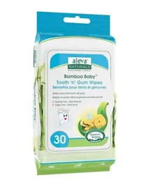 Aleva Naturals Bamboo Baby Tooth and Gum Wipes - 30 Pieces
