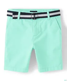 The Children's Place Chino Shorts With Belt - Aqua Blue