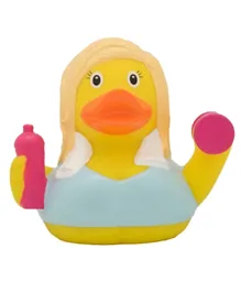 Lilalu Fitness Girl Rubber Duck Bath Toy - Yellow