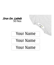Ajooba Personalised Name Iron On Clothing Labels for Kids ICL 3009 - Pack of 50