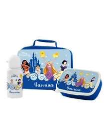 ESSMAK Disney Princess 1 Blue Personalized Lunch Pack - Pack of 3