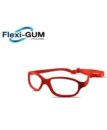 فليكسي جم إطار نظارات الأطفال المرن مع حزام - أحمر