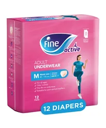 Fine Active Postpartum Pull-Up Underwear For Women Medium Size - Pack Of 12