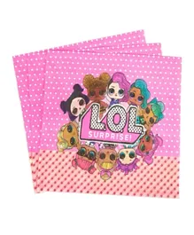 Italo Colourful Printed Party Napkins Pink - 3 Pieces