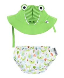 Zoocchini Baby Swim Diaper & Sun Hat Set Small - Alligator
