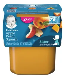 Gerber 2Nd Foods Apple Peach Squash Puree Mp8  Pack of 2 - 113g