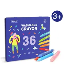 Mideer Washable Crayons 36 Colours Set, Easy Grip for Kids 3 Years+, Non-Toxic, Creative Art Tools for Children's Imagination & Creativity