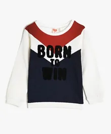 Koton Born To Win Patched Sweatshirt - Multicolor