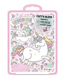 Bendon USA Unicorns Carry Along Plastic Sleeve with Activity Pad and Stickers - 60 Pages